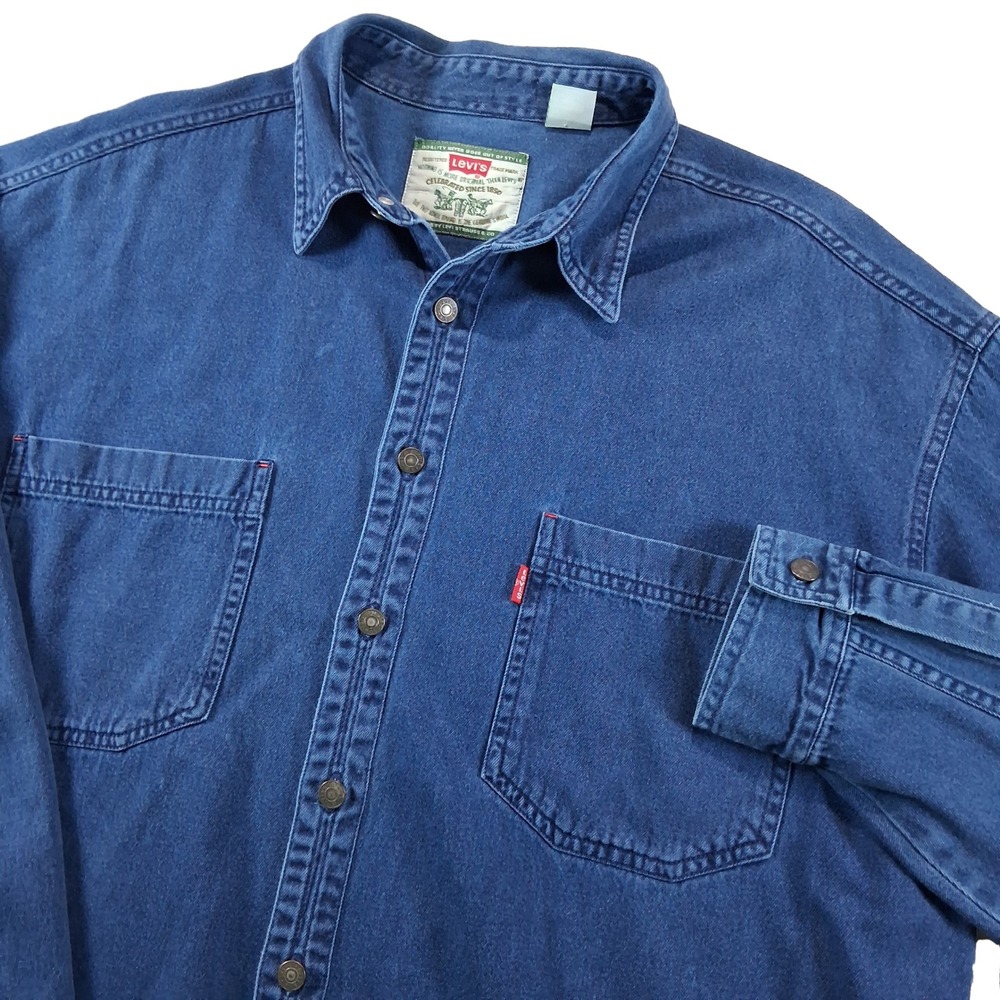 Levi's Denim Shirt Mens XL Blue Vintage 90s Button Down Long Sleeve 60560-1317